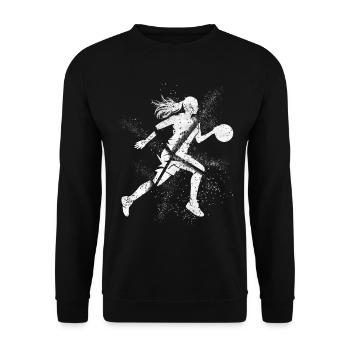 Basket-ball Femme Basketteur Joueur de basket-ball - Sweat-shirt Unisexe - noir - Devant - Alina (178cm) & Michal (187cm)