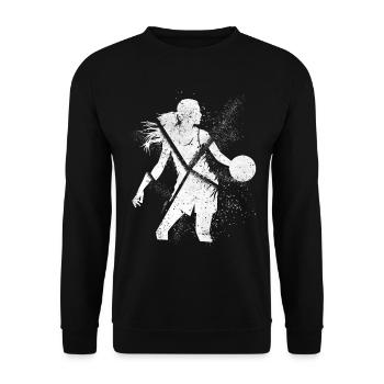 Basket-ball Femme Basketteur Joueur de basket-ball - Sweat-shirt Unisexe - noir - Devant - Alina (178cm) & Michal (187cm)
