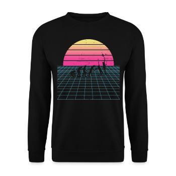 Paddle Court Men's Paddle Racket Paddle - Unisex Sweatshirt - black - Front - Alina (178cm) & Michal (187cm)
