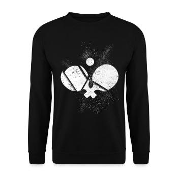 Tennis de table, raquette de tennis de table, balle de tennis de table - Sweat-shirt Unisexe - noir - Devant - Alina (178cm) & Michal (187cm)