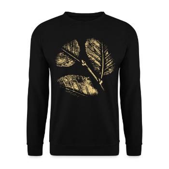 Leaves Pattern Background - VINTAGE - Unisex Sweatshirt - black - Front - Alina (178cm) & Michal (187cm)