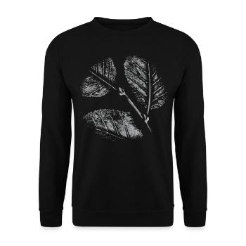Leaves Pattern - Unisex Sweatshirt - black - Front - Alina (178cm) & Michal (187cm)