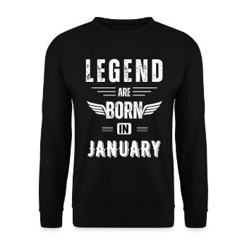 legend are born in January gift - Unisex Sweatshirt - black - Front - Alina (178cm) & Michal (187cm)