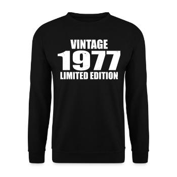 Vintage 1977 Geburtstag 1977 - Retro 1977 - Unisex Pullover - Schwarz - Vorne - Alina (178cm) & Michal (187cm)