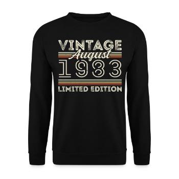 Août 1983 Légende depuis Août 1983 Millésime 1983 - Sweat-shirt Unisexe - noir - Devant - Alina (178cm) & Michal (187cm)
