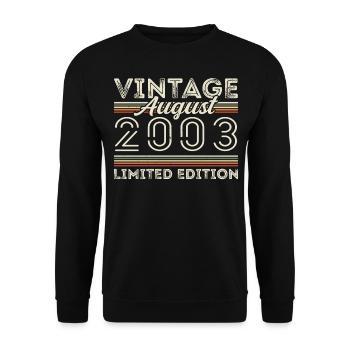 Août 2003 Légende depuis août 2003 Millésime 2003 - Sweat-shirt Unisexe - noir - Devant - Alina (178cm) & Michal (187cm)