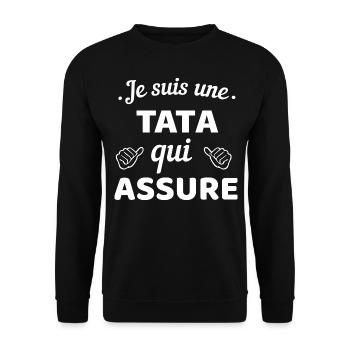 je suis un tata qui assure - Sweat-shirt Unisexe - noir - Devant - Alina (178cm) & Michal (187cm)