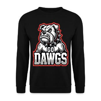 Fierce Bulldog Mascot Apparel for Dog and Sports - Unisex Sweatshirt - black - Front - Alina (178cm) & Michal (187cm)