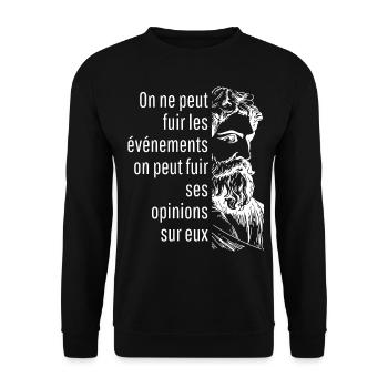 on ne peut fuir les événements - Sweat-shirt Unisexe - noir - Devant - Alina (178cm) & Michal (187cm)