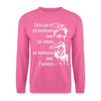 celui qui vit en harmonie avec lui-même - Sweat-shirt Unisexe - rose - Devant