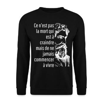 ce n'est pas la mort qui est à craindre mais - Sweat-shirt Unisexe - noir - Devant - Alina (178cm) & Michal (187cm)