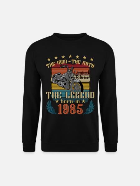 biker born 1985 - Sweat-shirt Unisexe - noir
