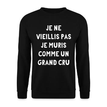 Je ne vieilli pas, je muris comme un grand cru - Sweat-shirt Unisexe - noir - Devant - Alina (178cm) & Michal (187cm)