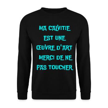 ma calvitie est une oeuvre d'art - Sweat-shirt Unisexe - noir - Devant - Alina (178cm) & Michal (187cm)