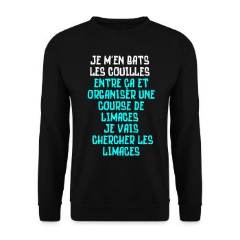 je m'en bats les couilles les limaces - Sweat-shirt Unisexe - noir - Devant - Alina (178cm) & Michal (187cm)