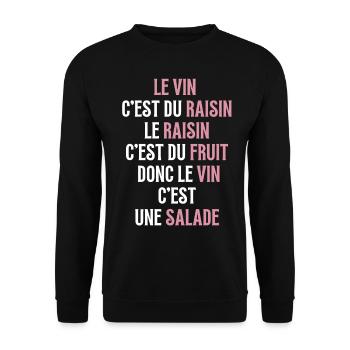 Le vin et du raisin - Sweat-shirt Unisexe - noir - Devant - Alina (178cm) & Michal (187cm)