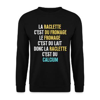 La Raclette c'est du fromage - Sweat-shirt Unisexe - noir - Devant - Alina (178cm) & Michal (187cm)