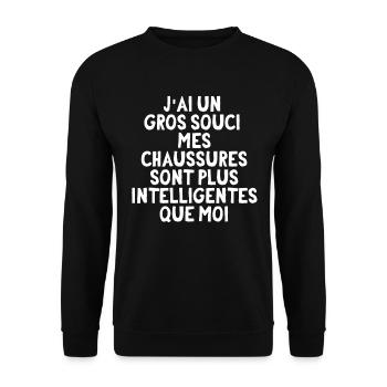 J'ai un gros souci ou des chaussures - Sweat-shirt Unisexe - noir - Devant - Alina (178cm) & Michal (187cm)