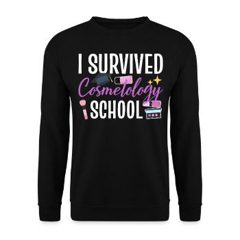 I Survived Cosmetology School - Unisex Sweatshirt - black - Front - Alina (178cm) & Michal (187cm)