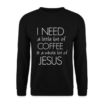 I Need Coffee And Jesus - Unisex Sweatshirt - black - Front - Alina (178cm) & Michal (187cm)