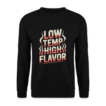 Fumage de la viande à basse température et grande saveur - Sweat-shirt Unisexe - noir - Devant - Alina (178cm) & Michal (187cm)