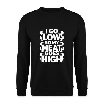 Je descends donc ma viande monte en fumant de la viande - Sweat-shirt Unisexe - noir - Devant - Alina (178cm) & Michal (187cm)