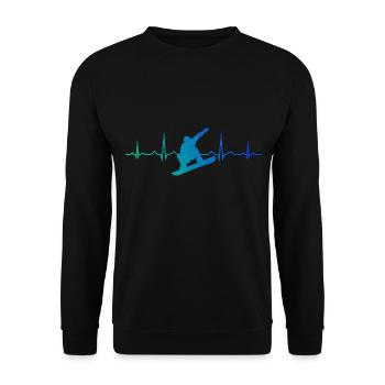 Snowboarder Wintersport Damen Herren Snowboard - Unisex Pullover - Schwarz - Vorne - Alina (178cm) & Michal (187cm)