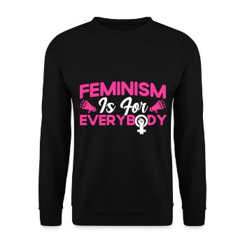 Rechte der Frauen Feministisch Ermächtigung Gesche - Unisex Pullover - Schwarz - Vorne - Alina (178cm) & Michal (187cm)