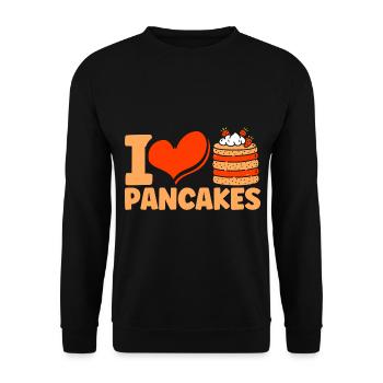 Pancakes Lovers Breakfast Pancakes Fluffi - Unisex Sweatshirt - black - Front - Alina (178cm) & Michal (187cm)