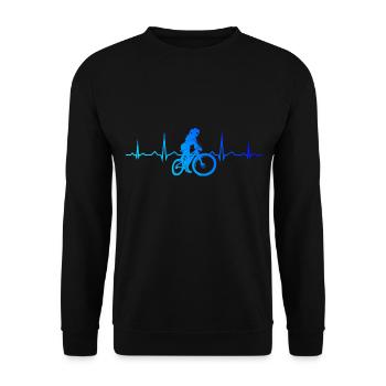 Mountain Bike Men Women Cycling Mountain Bikers - Unisex Sweatshirt - black - Front - Alina (178cm) & Michal (187cm)