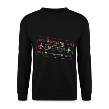 Attention Girls Trip en cours - Sweat-shirt Unisexe - noir - Devant - Alina (178cm) & Michal (187cm)
