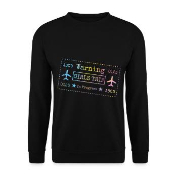 Attention Girls Trip en cours - Sweat-shirt Unisexe - noir - Devant - Alina (178cm) & Michal (187cm)