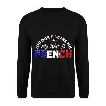 French Flag French Roots Gift - Unisex Sweatshirt - black - Front - Alina (178cm) & Michal (187cm)