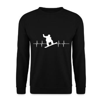 Pulsschlag Snowboarding - Unisex Pullover - Schwarz - Vorne - Alina (178cm) & Michal (187cm)
