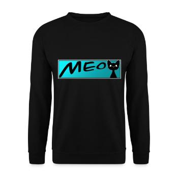 süße Katze MEOW Katzen Kater Miezekatze - Unisex Pullover - Schwarz - Vorne - Alina (178cm) & Michal (187cm)