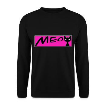 cute cat MEOW cats cat cat - Unisex Sweatshirt - black - Front - Alina (178cm) & Michal (187cm)