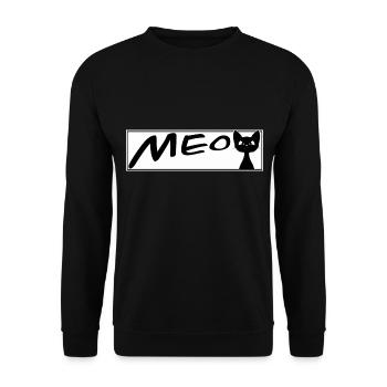 süße Katze MEOW Katzen Kater Miezekatze - Unisex Pullover - Schwarz - Vorne - Alina (178cm) & Michal (187cm)