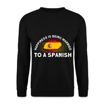 Spanish Flag Spanish Roots Gift - Unisex Sweatshirt - black - Front - Alina (178cm) & Michal (187cm)