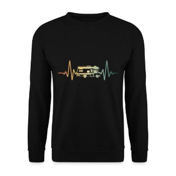 Heartbeat Panel Van Motorhome - Unisex Sweatshirt - black - Front - Alina (178cm) & Michal (187cm)