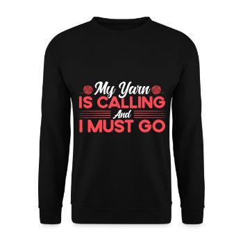 Quilting Knitting Yarn Knitting Gift - Sweat-shirt Unisexe - noir - Devant - Alina (178cm) & Michal (187cm)