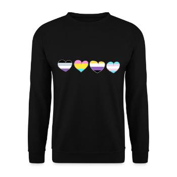 LGBT Pride - Unisex Pullover - Schwarz - Vorne - Alina (178cm) & Michal (187cm)