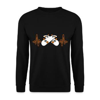 Heartbeat Skater Skateboard Skate - Sweat-shirt Unisexe - noir - Devant - Alina (178cm) & Michal (187cm)