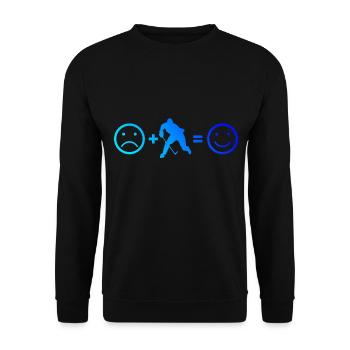 Joueur de hockey sur glace Joueur de hockey sur glace - Sweat-shirt Unisexe - noir - Devant - Alina (178cm) & Michal (187cm)