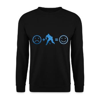 Eishockey Spieler Herren Damen Eishockey - Unisex Pullover - Schwarz - Vorne - Alina (178cm) & Michal (187cm)