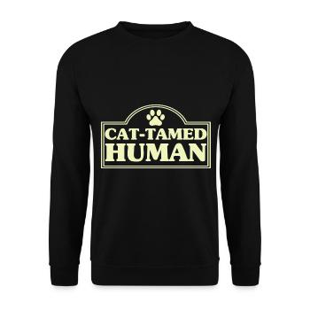 Chat parents chats dictons chat cadeau - Sweat-shirt Unisexe - noir - Devant - Alina (178cm) & Michal (187cm)