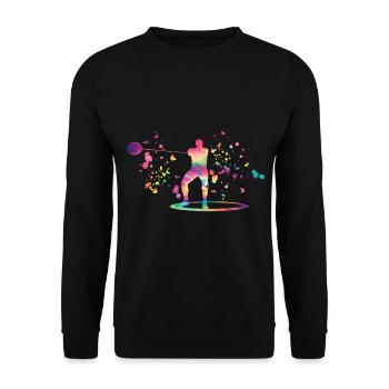 Hammer Thrower Colorsplash Hammer throwing - Unisex Sweatshirt - black - Front - Alina (178cm) & Michal (187cm)