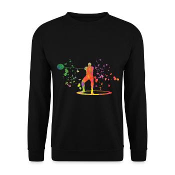 Hammerwerfer Colorsplash Hammerwerfen - Unisex Pullover - Schwarz - Vorne - Alina (178cm) & Michal (187cm)