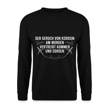 Flugzeug Fan Spruch - Unisex Pullover - Schwarz - Vorne - Alina (178cm) & Michal (187cm)