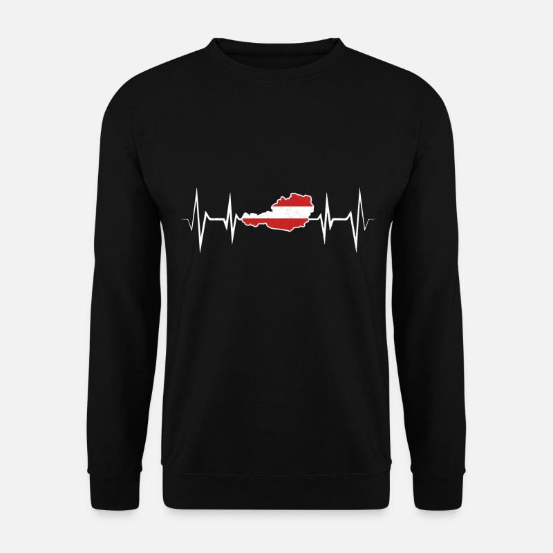 Austria EKG heartbeat Austrian gift - Unisex Sweatshirt - black