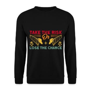 Surfers Take the risk or lose the chance - Unisex Sweatshirt - black - Front - Alina (178cm) & Michal (187cm)